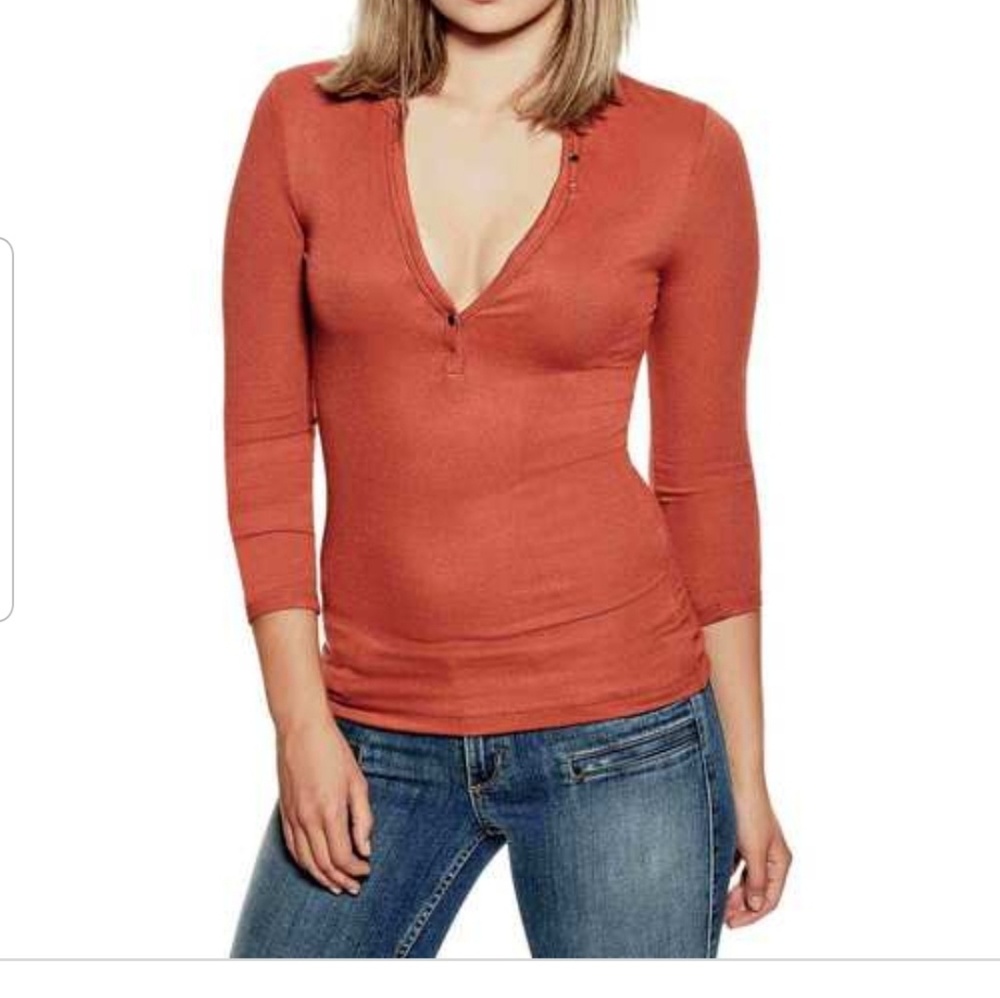 Guess Jenny Long Sleeve Henley Size S GUC